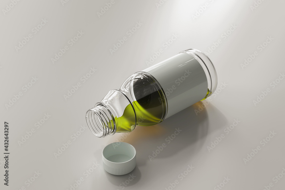 Transparent Beverage Bottle 3D Rendering Transparent Beverage Bottle 3D Rendering