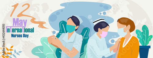 nurse day ,doctor and nurse - COVID-19 pandemic concept, vector illustration stock illustration