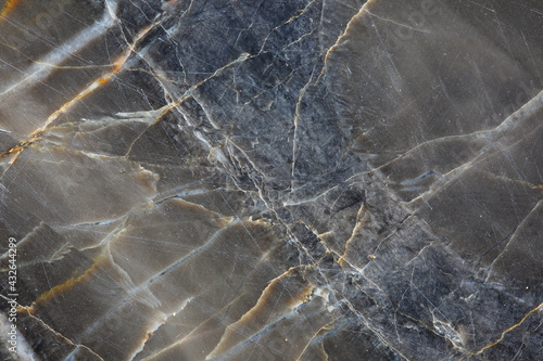 White and gold patterned of dark gray marble texture for interior or product design, abstract background.