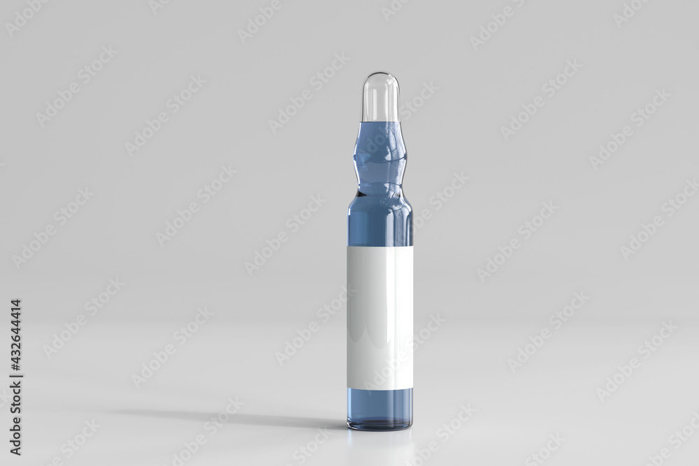 Isolated Glass Ampoule With Liquid 3D Rendering Isolated Glass Ampoule With Liquid 3D Rendering