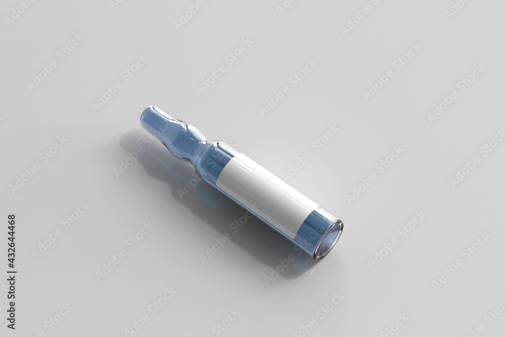 Isolated Glass Ampoule With Liquid 3D Rendering Isolated Glass Ampoule With Liquid 3D Rendering