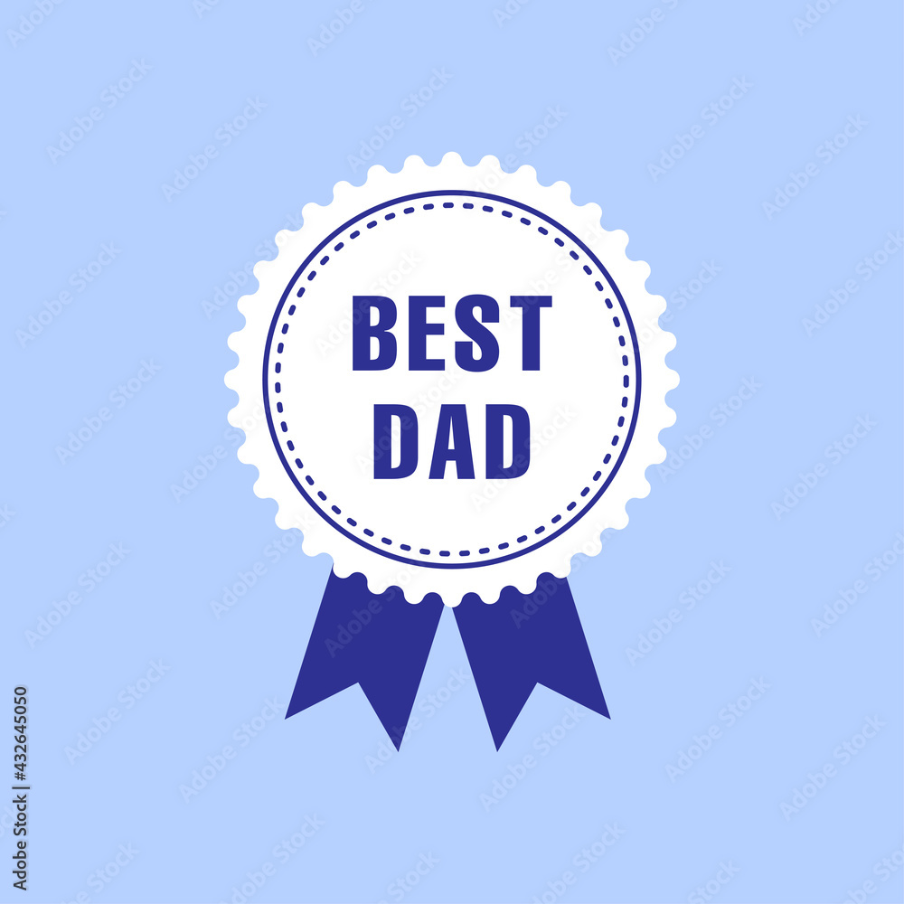 Naklejka premium Best dad award ribbon rosette with text specially for father's day designs