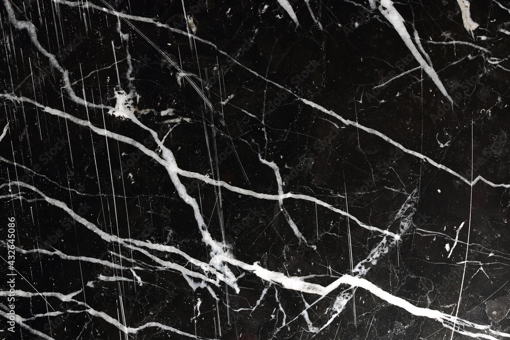 White pattern natural of black marble texture for design, abstract natural background