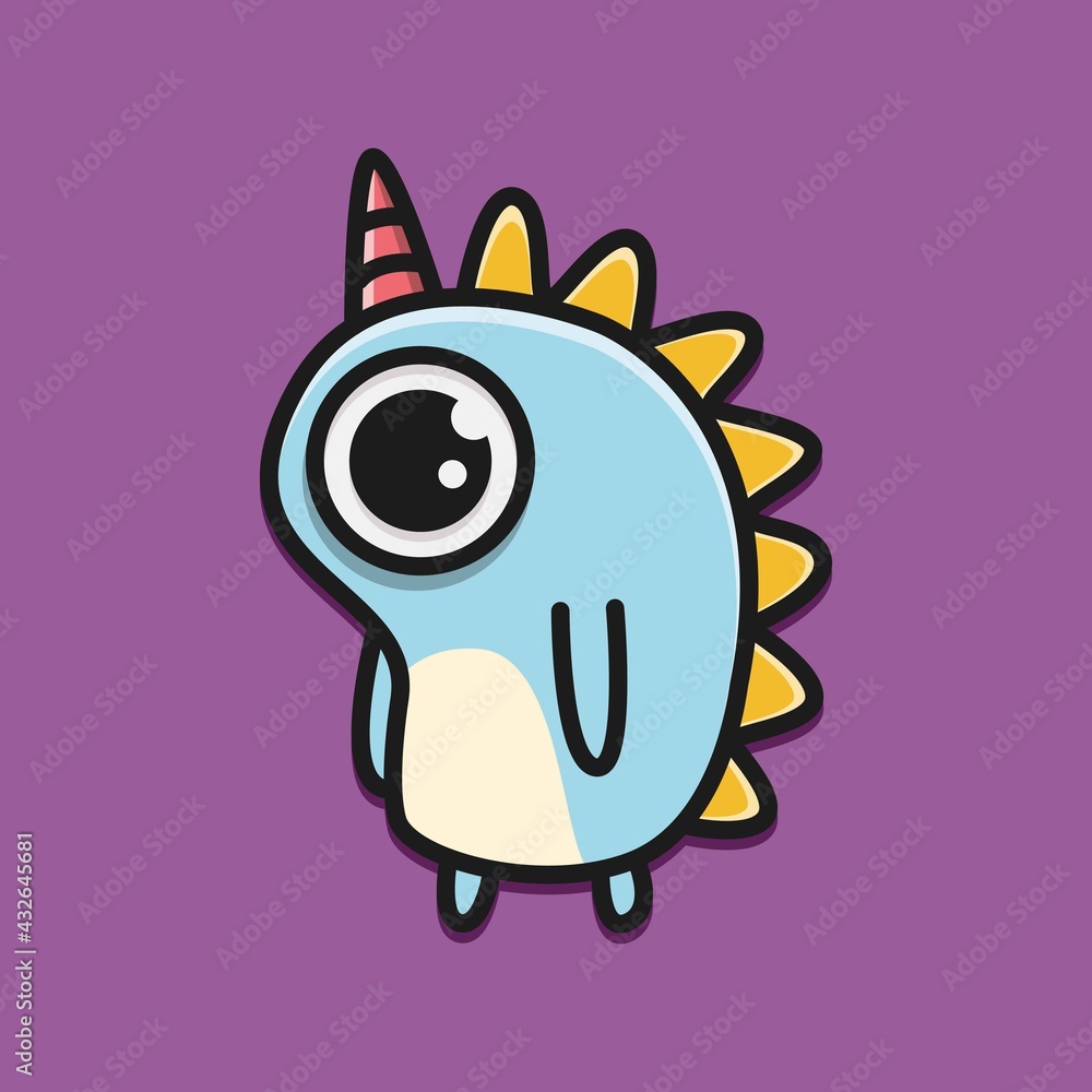 cute monster cartoon doodle design for coloring, backgrounds, stickers ...