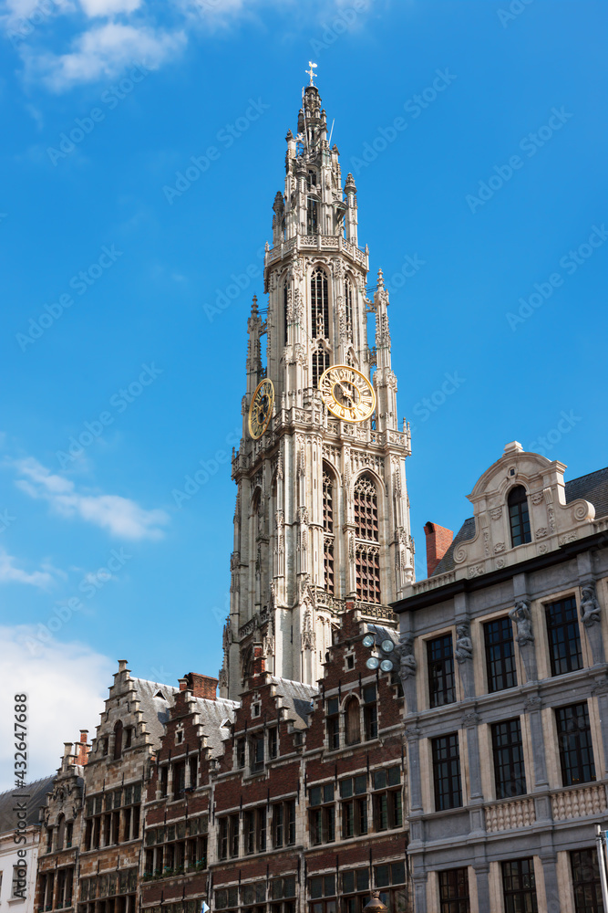 Cathedral of Our Lady in center of Antwerp, Belgium