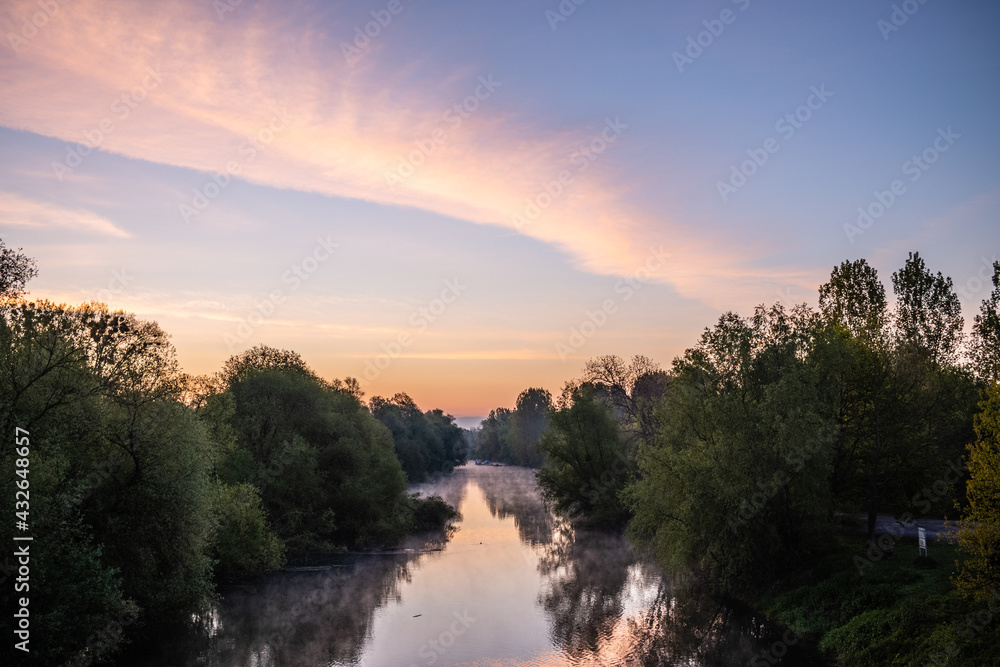 sunrise over the river