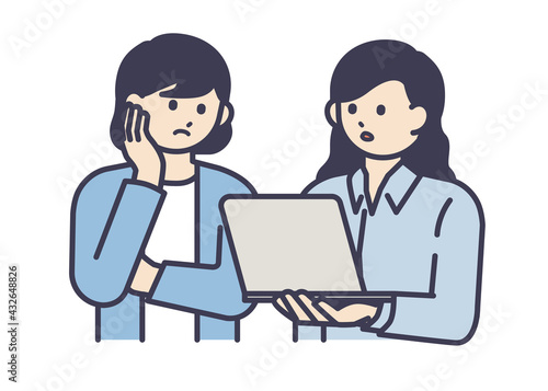 ディスカッションをする男性のイラスト素材