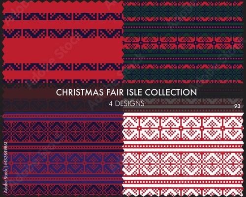 Christmas Fair Isle Seamless Pattern Collection