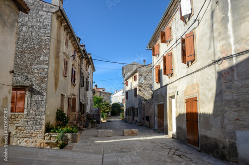 Streets and buildings in Istria, Croatia.