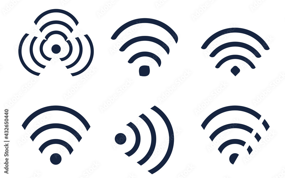 Set icons wi-fi icon flat.On white background Set icons wi-fi icon flat.On white background