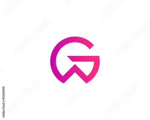 WG GW letter logo design vector template photo