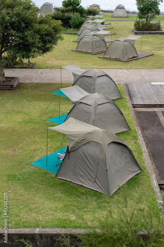 Camping site at Cockatoo Island on Sydney Harbor harbour