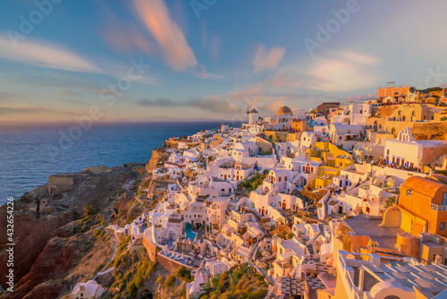 Cityscape of Oia town in Santorini island, Greece © f11photo