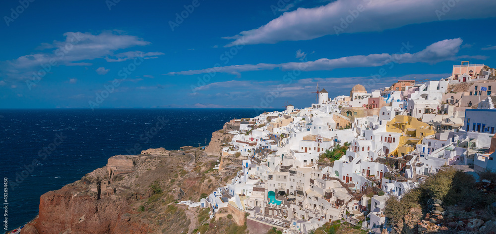 Cityscape of Oia town in Santorini island, Greece