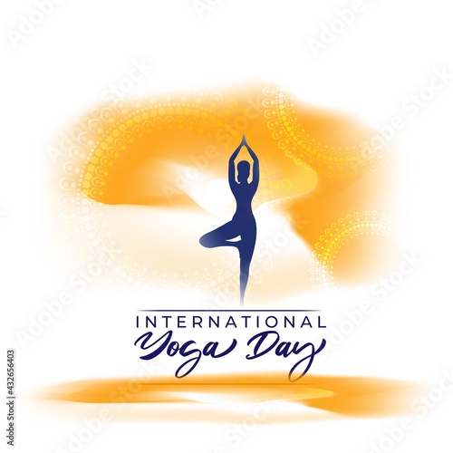 Vector illustration of International Yoga day concept banner, 21 June.