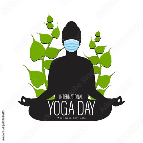Vector illustration of International Yoga day concept banner, 21 June.