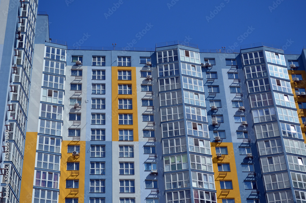 Modern residential area in Kiev. Exterior.Streets,buildings,detales. 