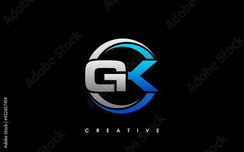 GK Letter Initial Logo Design Template Vector Illustration