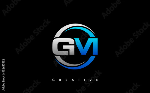 GM Letter Initial Logo Design Template Vector Illustration photo