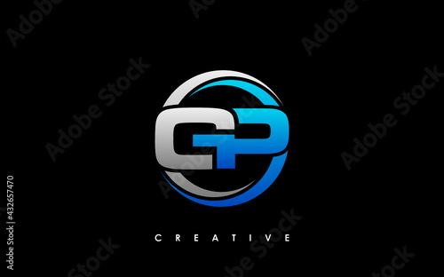 GP Letter Initial Logo Design Template Vector Illustration