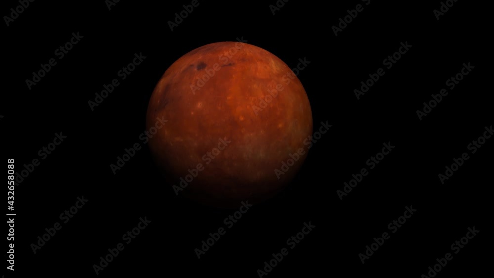 Animation with planet Mars rotating on dark background Animation with planet Mars rotating on dark background