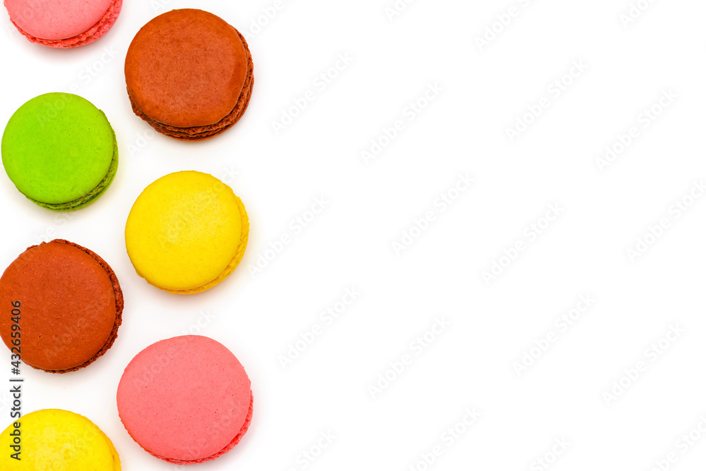 color macaron cakes on a white background color macaron cakes on a white background