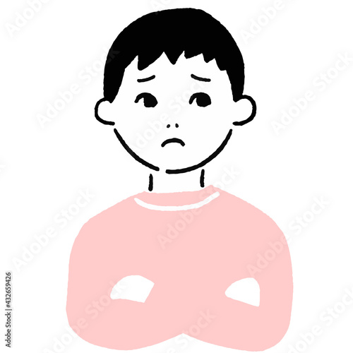 困っている少年のアイコン