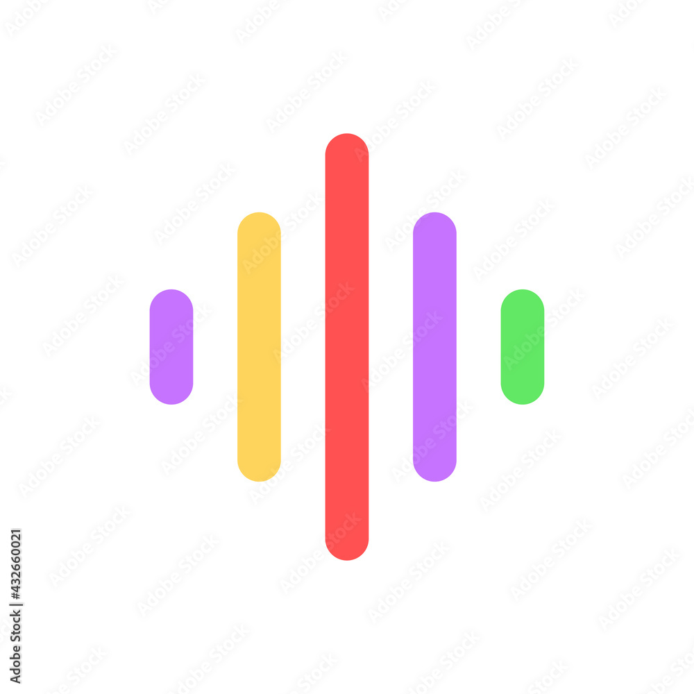 Equalizer waves. Sound waves isolated on white background. Sound or music concept. Vector illustration Equalizer waves. Sound waves isolated on white background. Sound or music concept. Vector illustration