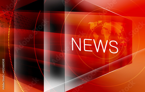 Graphical world news background with arrows and news text, a 3d illustration