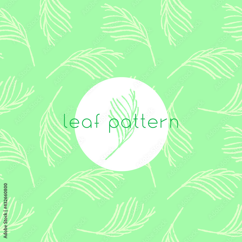 Fototapeta premium Organic seamless pattern. Vegetarian background with hand-drawn palm leaves. Floral ornament. Green leaf pattern. Charcoal texture. Label tag design, vegan food logo, natural eco cosmetics. Palm icon.