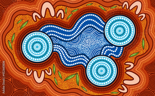 River connection aboriginal painting