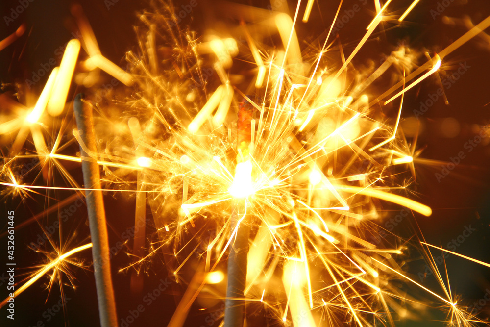 Beautiful effect of burning sparkler Beautiful effect of burning sparkler