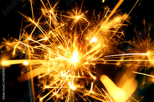 Beautiful effect of burning sparkler