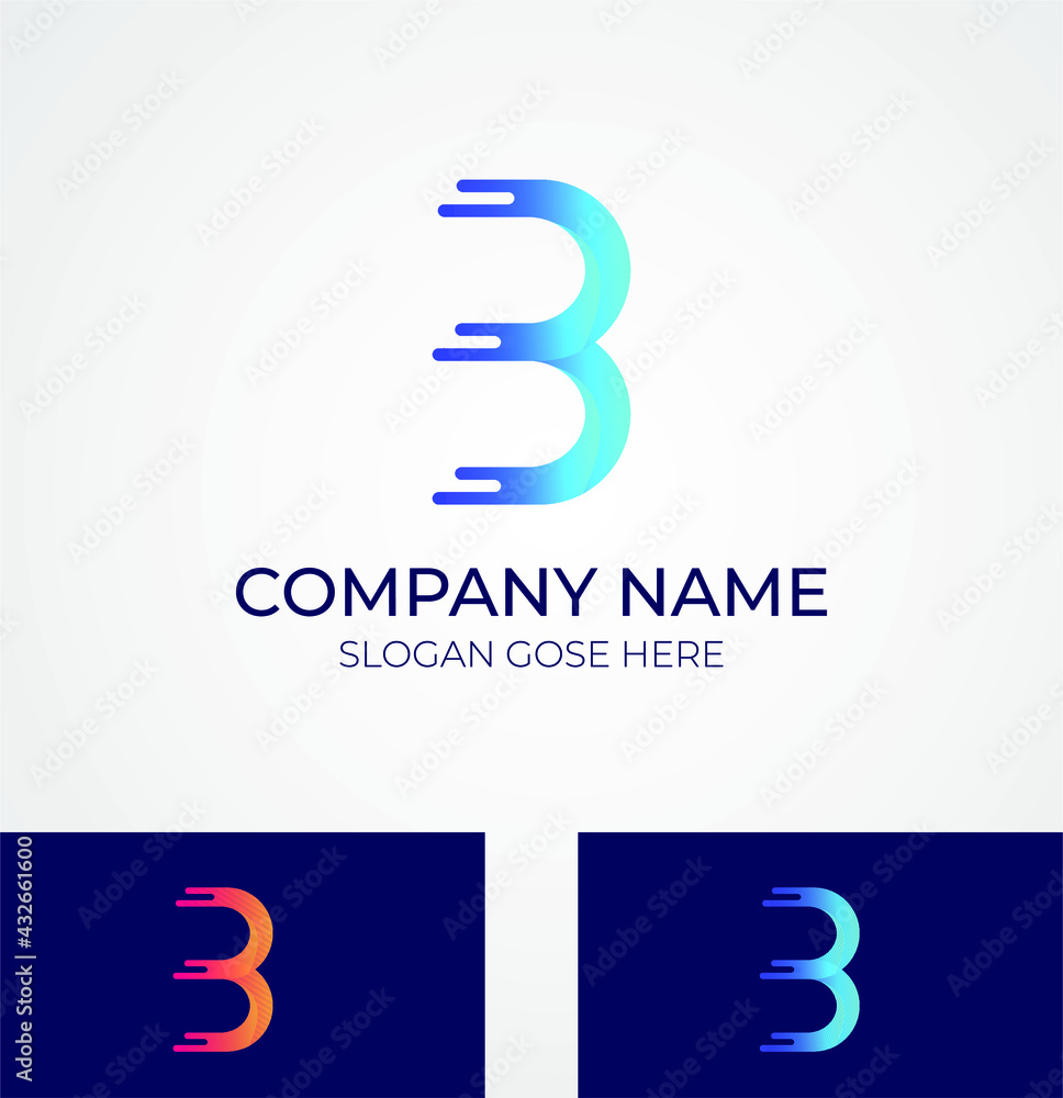 Modern abstract b letter logo । technology Logo Modern abstract b letter logo । technology Logo