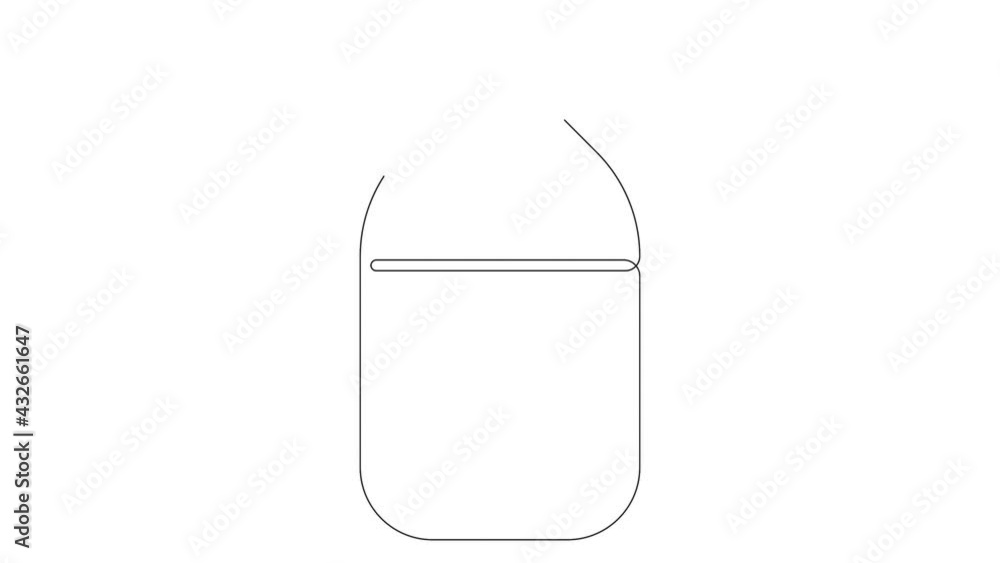 Self drawing animation sketch of jar or bottle. Dietary supplements, medical drugs and pills. Concept of health care. Copy space. White background. Self drawing animation sketch of jar or bottle. Dietary supplements, medical drugs and pills. Concept of health care. Copy space. White background.