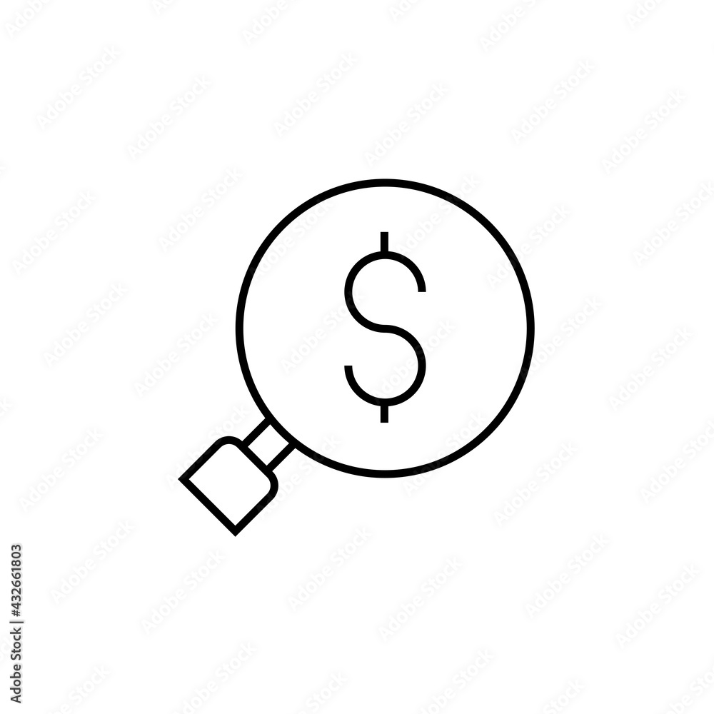 Find money icon isolated on white background. Dollar symbol modern, simple, vector, icon for website design, mobile app, ui. Vector Illustration