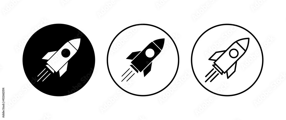 Rocket icon set. Startup icon vector. Rocket icon set. Startup icon vector.