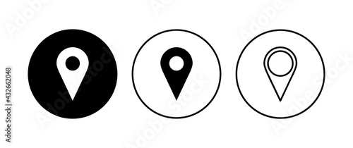 Pin icon set. Location icon vector. destination icon. map pin