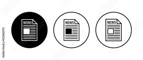 Newspaper icon set. news paper vector sign