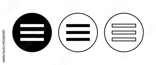 Menu Icon set. web menu icon. hamburger menu symbol