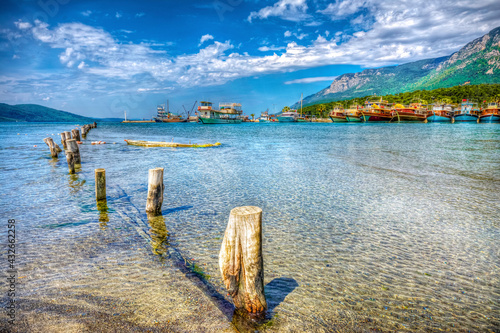 Fototapeta Naklejka Na Ścianę i Meble -  Akyaka Village harbour view in Turkey