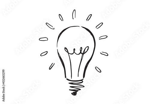 Light Bulb. Concept and ideas, hand-drawn illustration. Vector. 