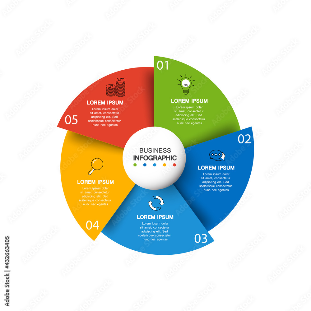 Infographic vector, graph. presentation. Business concepts, parts ...