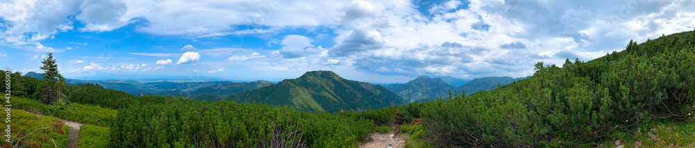 Panorama of the Tatra Mountains on a summer day