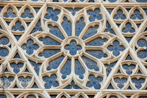 Glass pattern on historic building in Valencia, Spain