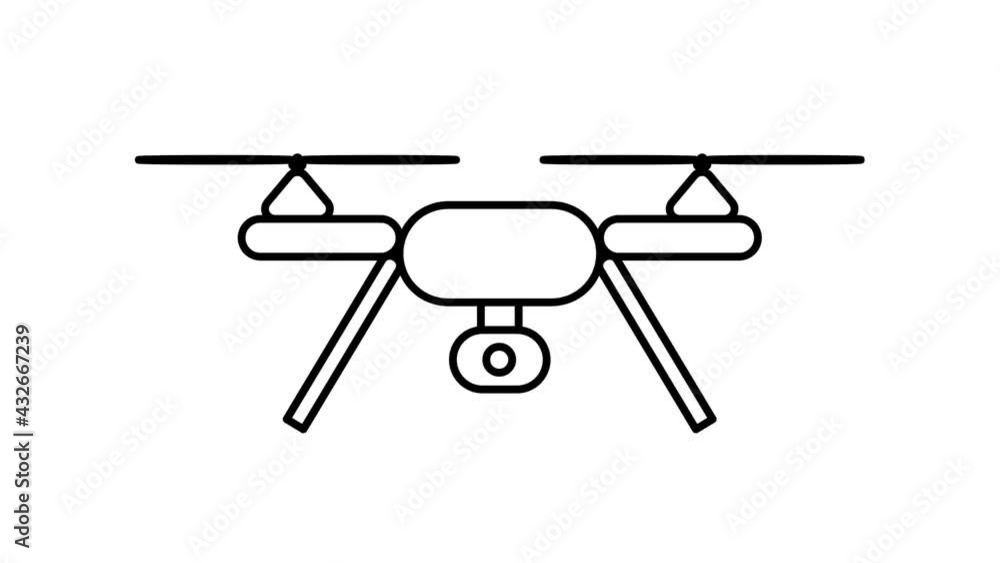Moving drone icon animation isolated on white background Moving drone icon animation isolated on white background