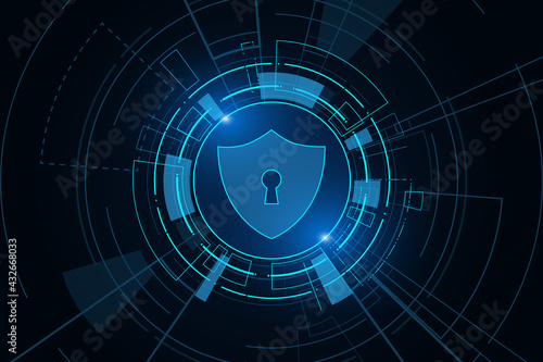 Cyber security technology concept , Shield With Keyhole icon , personal data , vector illustration