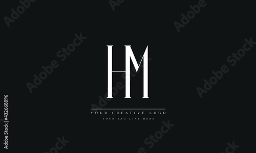 Letter Logo Design with Creative Modern Trendy Typography HM MH H M
