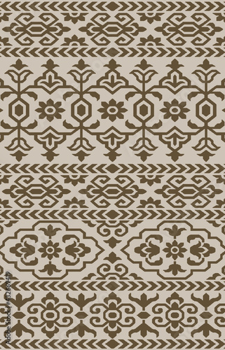 Carpet bathmat and Rug Boho Style ethnic design pattern with distressed woven texture and effect 