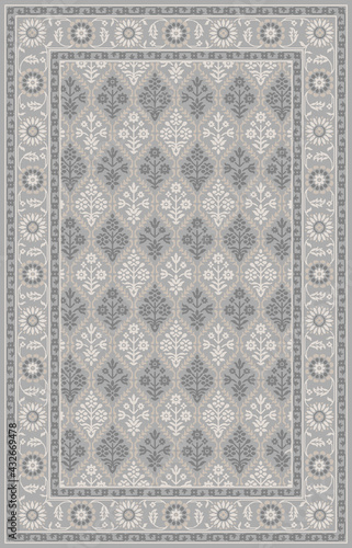 Carpet bathmat and Rug Boho Style ethnic design pattern with distressed woven texture and effect 